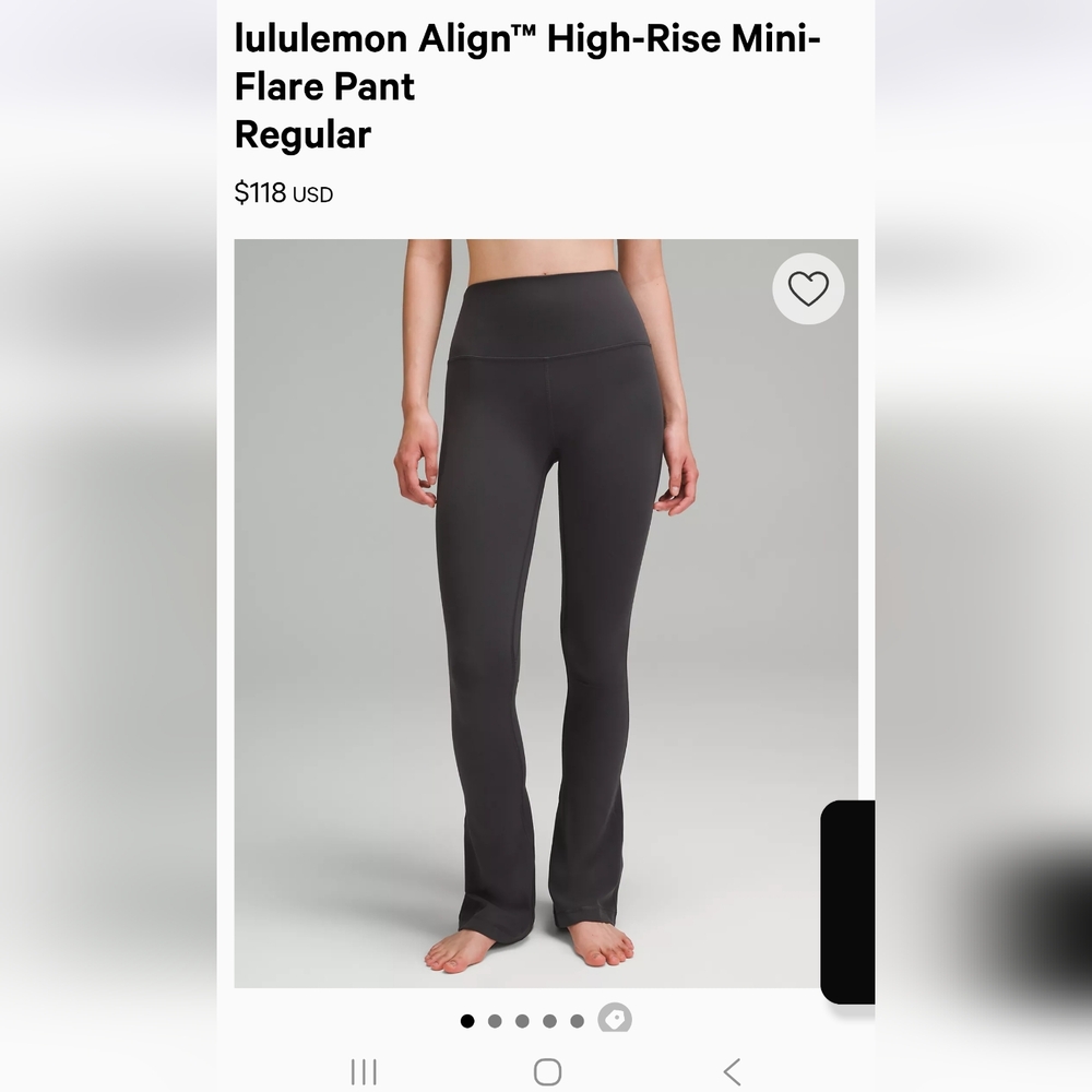 lululemon Align High-Rise Mini-Flare  Graphite Grey Size 6 Regular Length